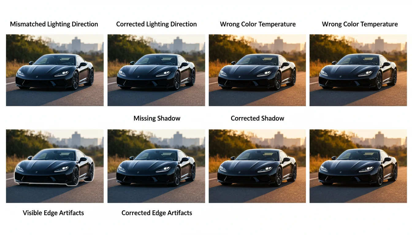 Common car background editing mistakes and corrections