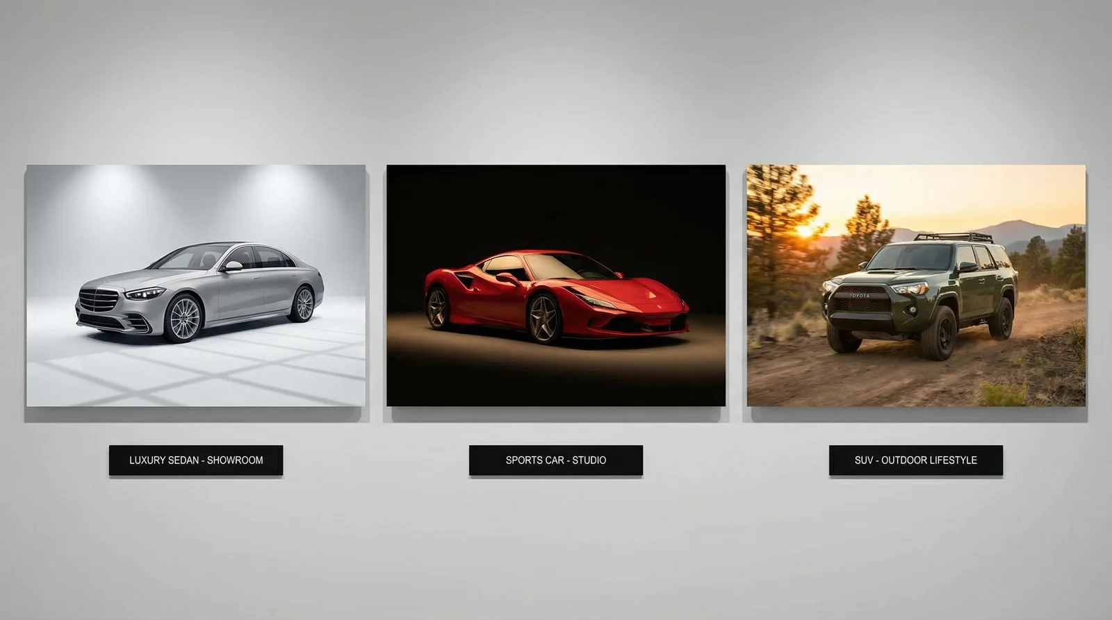 Professional car backgrounds showcase