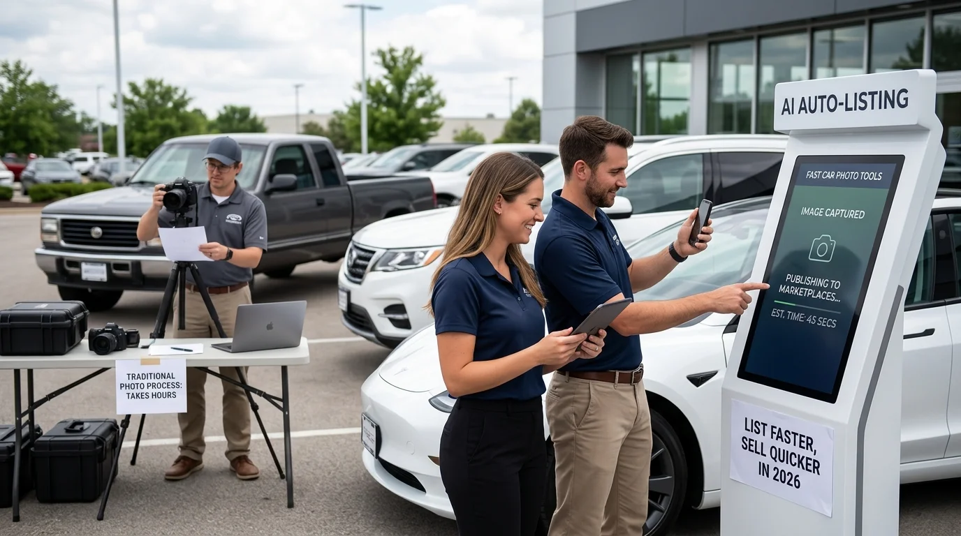 Future-focused visualization of competitive advantage gained by early adopters of AI-powered automotive photography in 2026