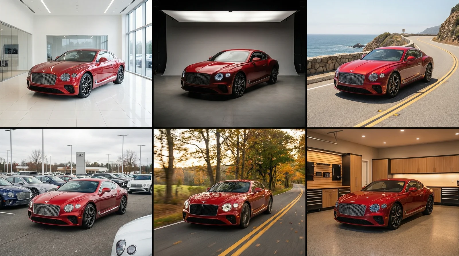 Photoshoot AI backdrop variety for car photos