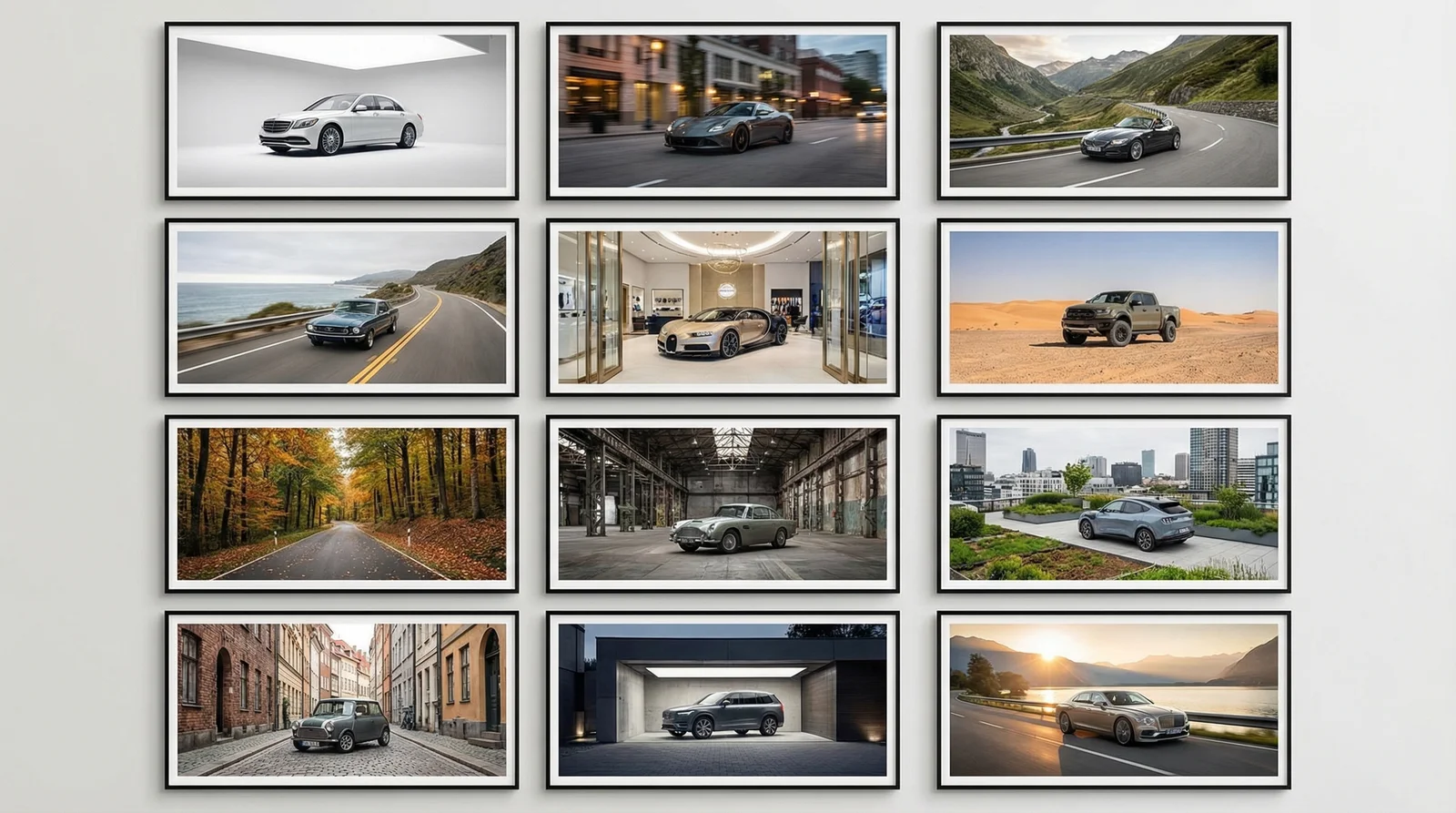 Professional backdrop options for AI car photo editing