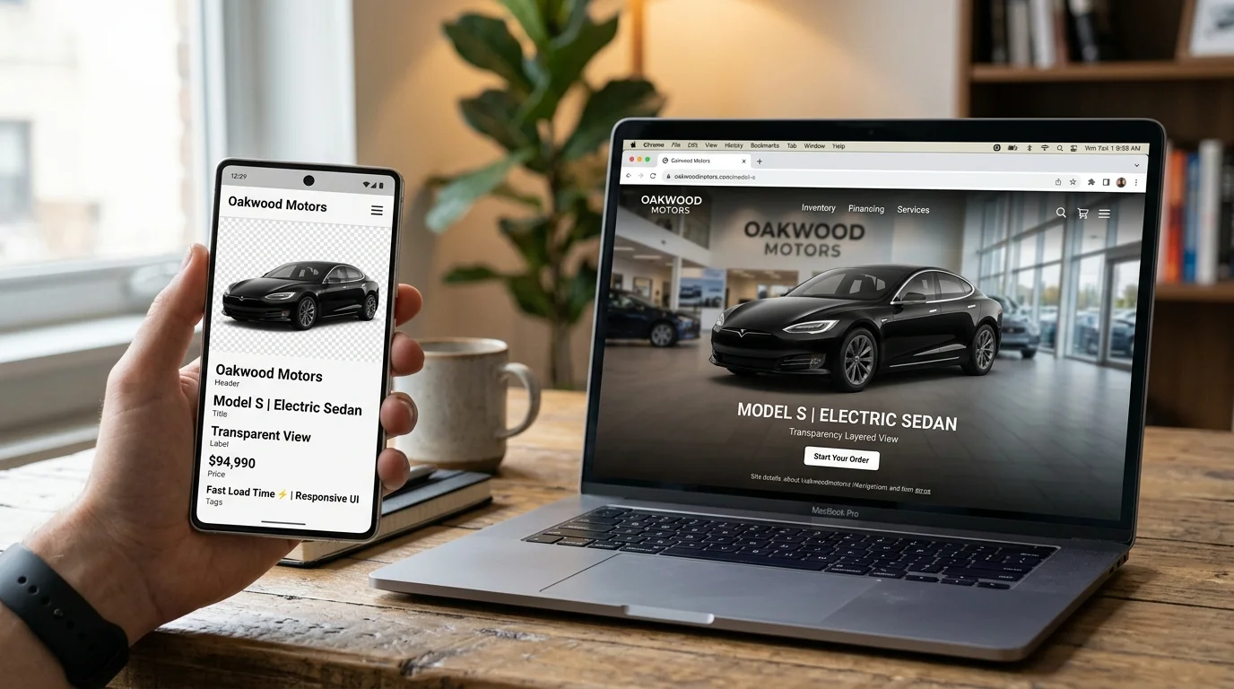 Transparent car image optimized for both mobile and desktop viewing across dealership platforms