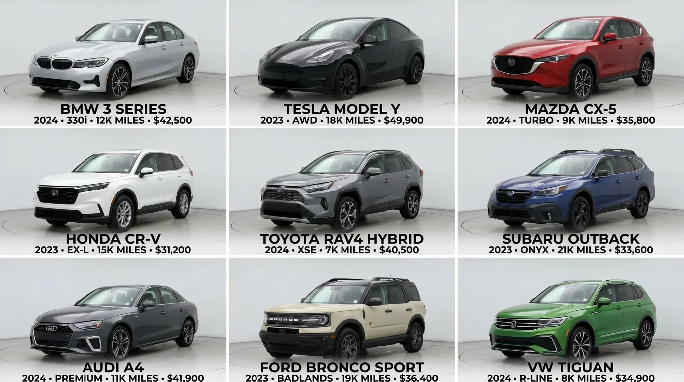 Consistent studio-style car photos across an entire online inventory