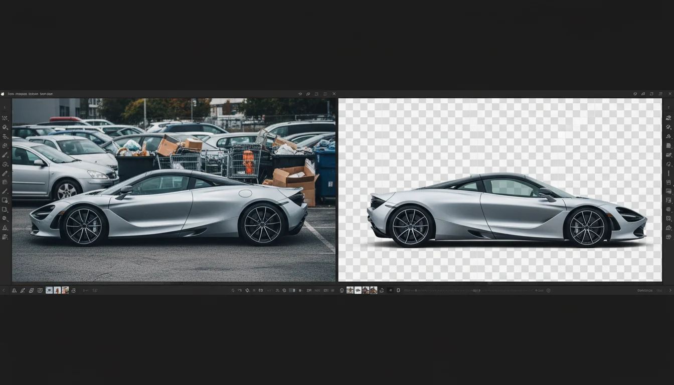 AI background removal preview screen