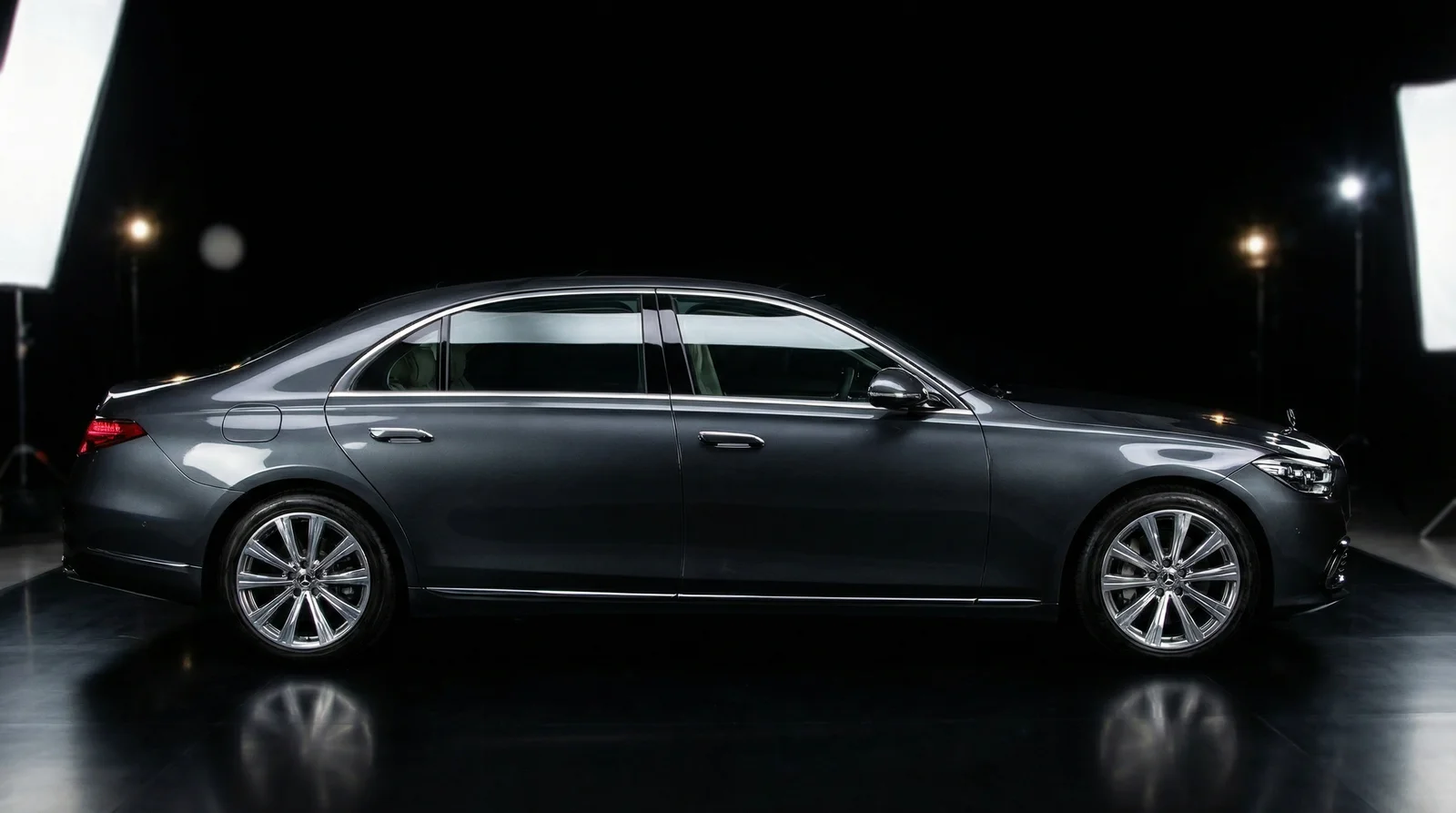 Luxury car with blackout background
