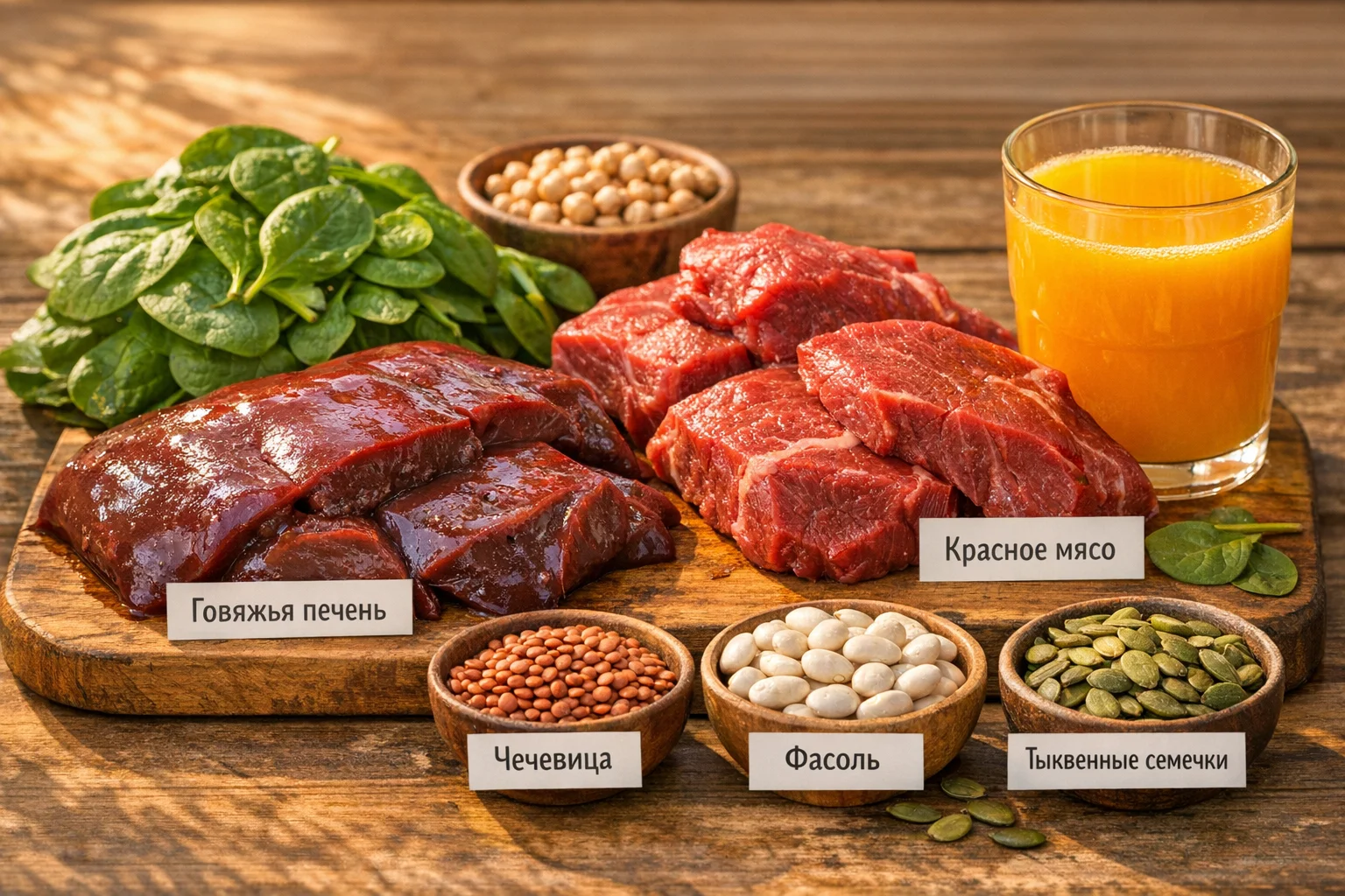Продукты, богатые железом