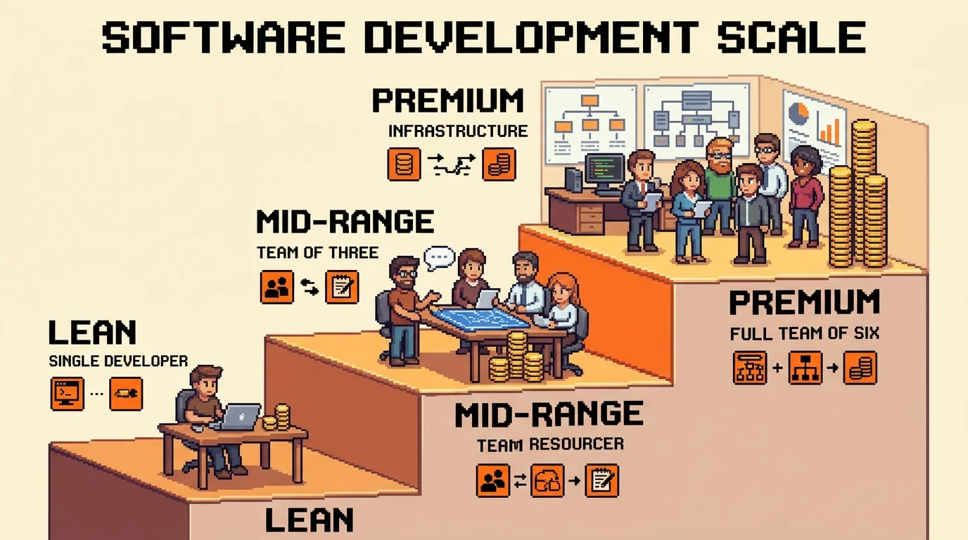 Three cost scenarios for AI MVP development from Lean to Premium