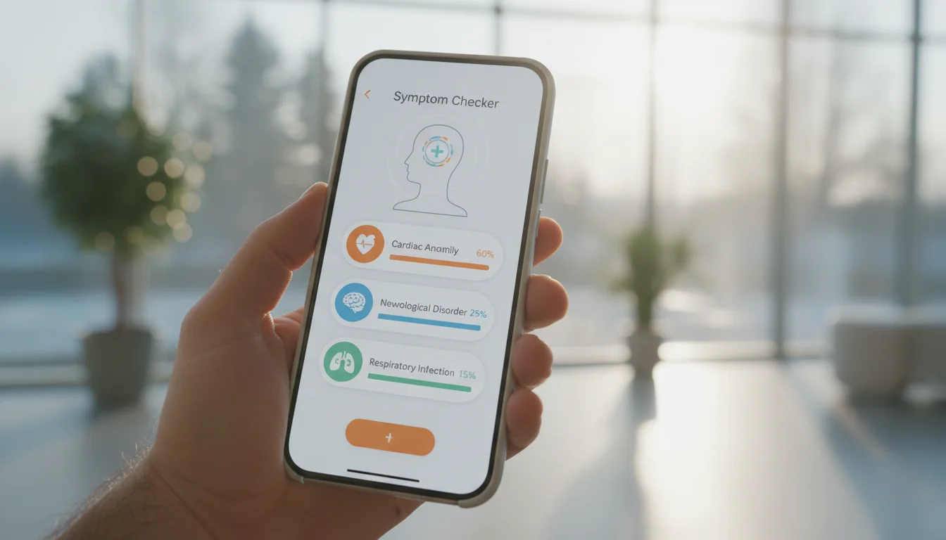 Интерфейс ИИ-диагноста с симптомами на смартфоне