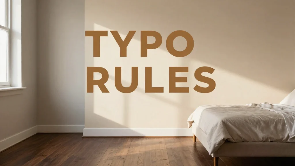 Bedroom with dark hardwood floors and warm cream accent wall behind bed