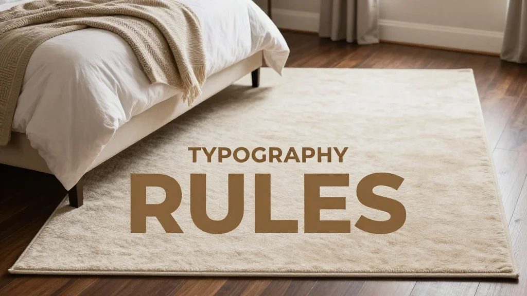 Properly sized area rug on dark hardwood floor defining bedroom sleeping zone