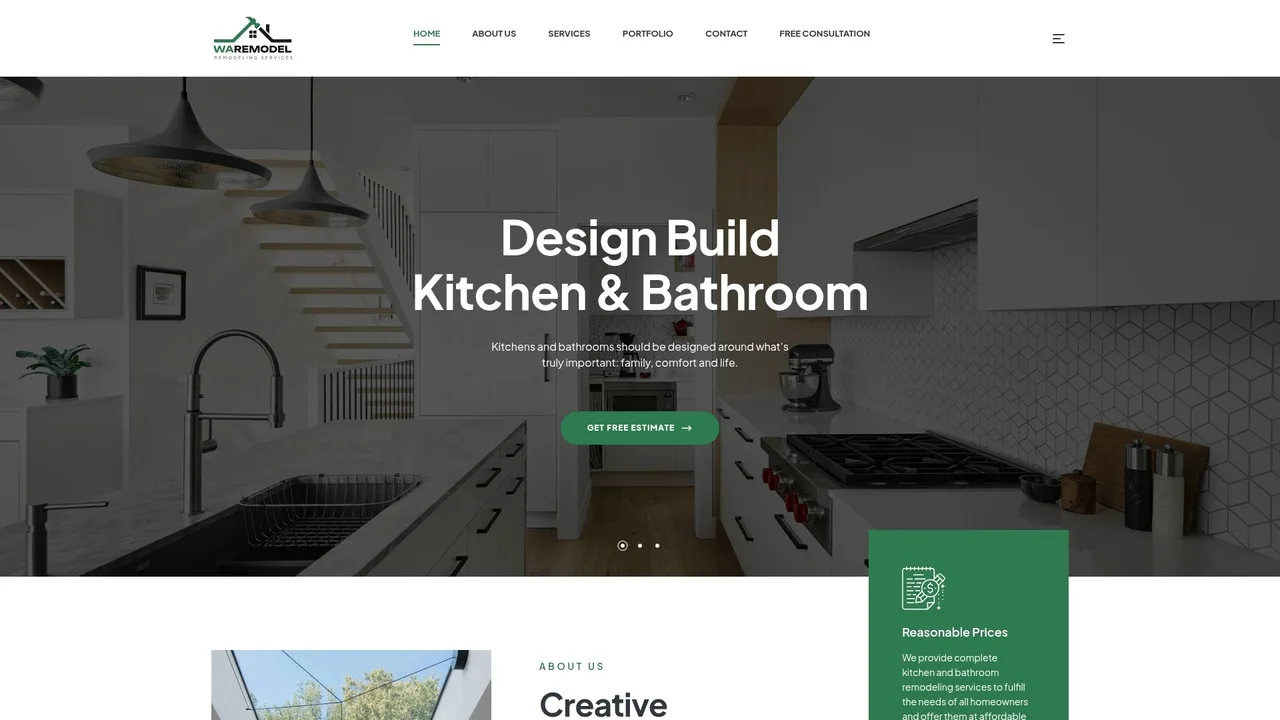 WAREMODEL design interface showing 3D space planning for bathroom layouts