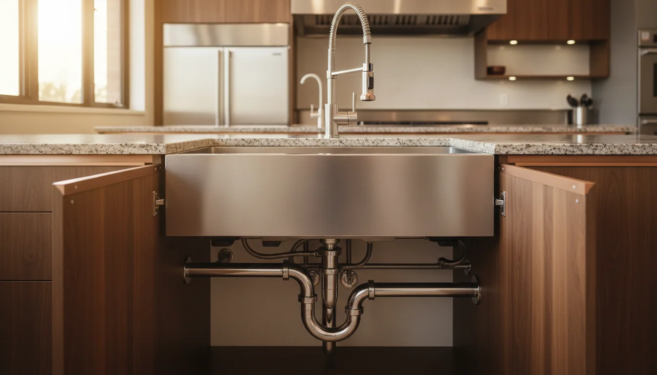 Professional sink installation with optimal spacing