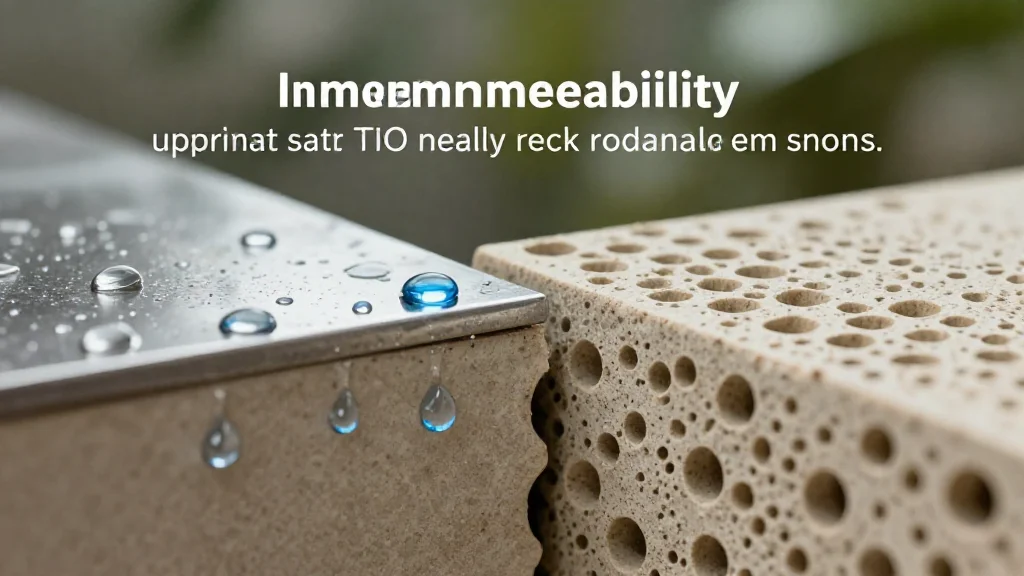 Water resistance comparison between non-porous metal tiles and absorbent ceramic tiles