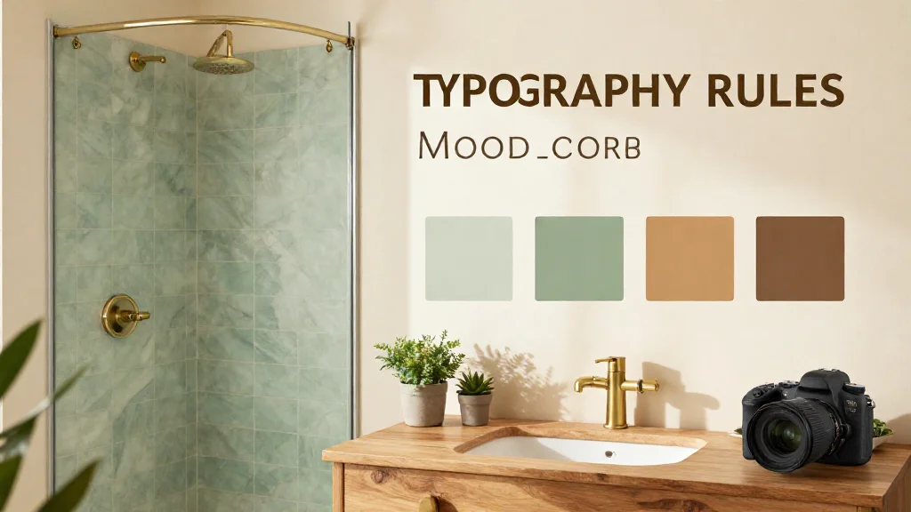 Sage green onyx shower with warm neutral bathroom palette