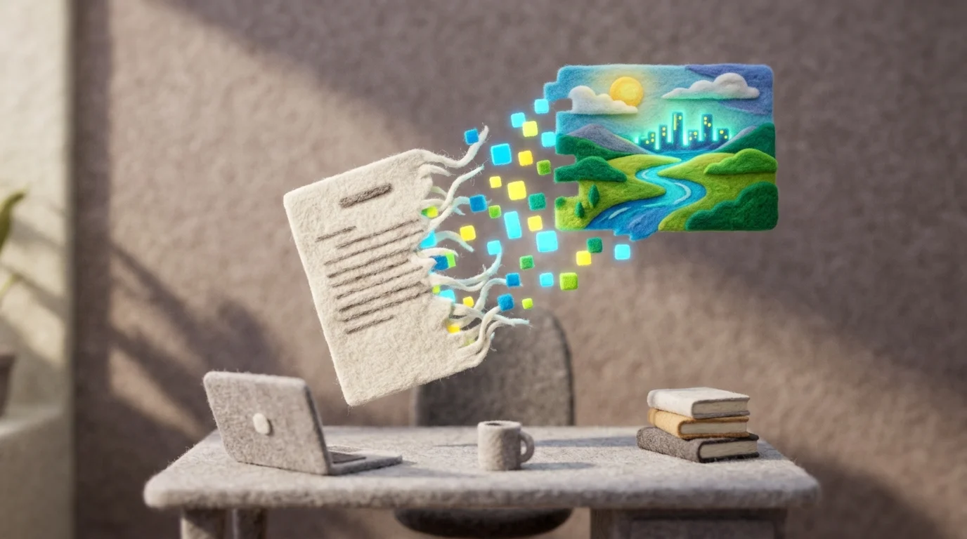 Visual metaphor of a PDF page transforming into a high-resolution PNG image