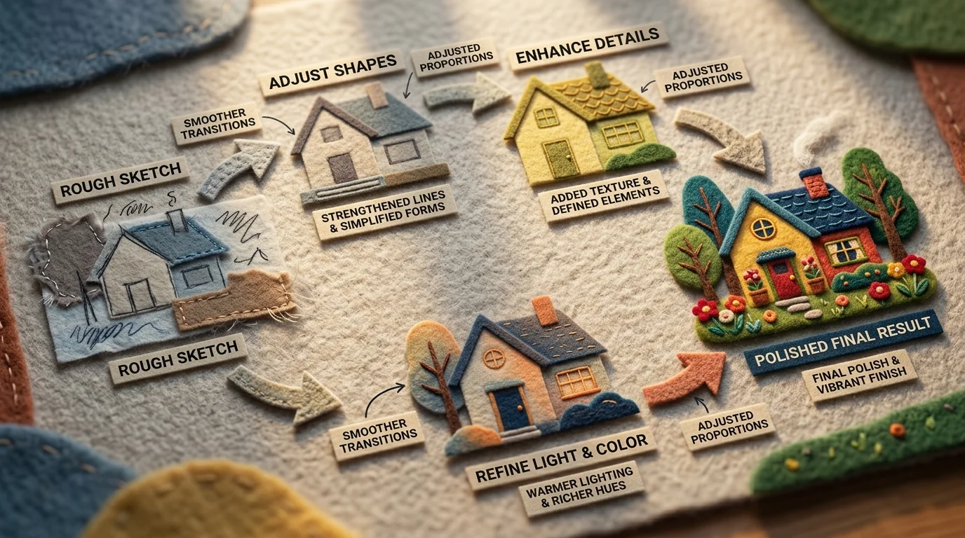 Iterative refinement workflow for AI generator outputs